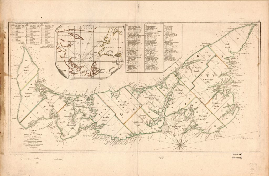 Map of St. John's Island (Prince Edward Island) 1775